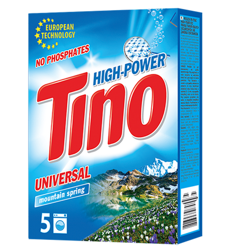 Порошок пральний універсальний TINO HIGH-POWER Mountain spring, 350 г, к/у